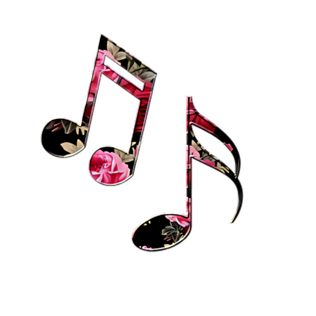 Elegant Music Notes & Floral Patterns Wallpaper Background