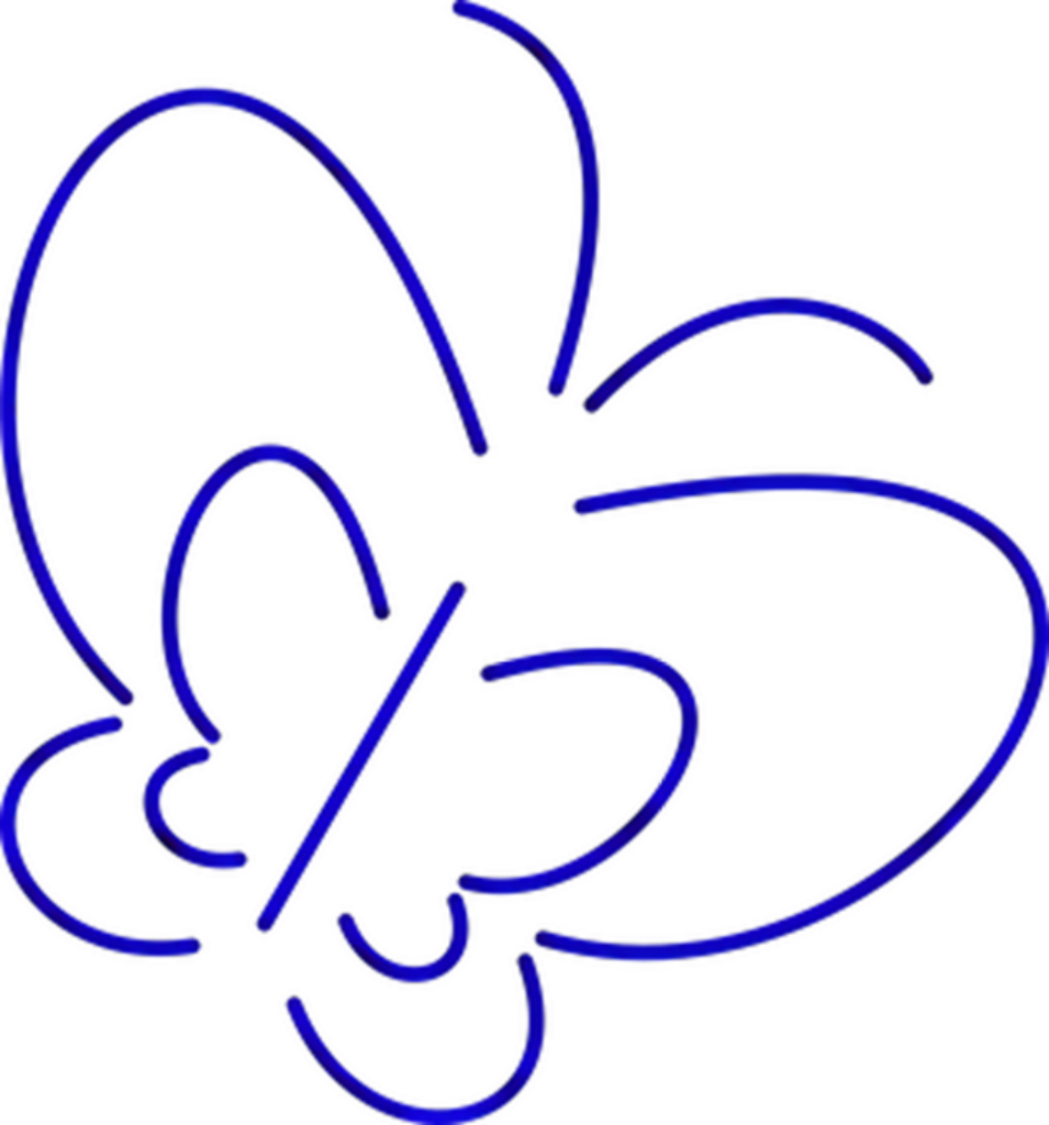 Minimalist Neon Blue Butterfly Outline Wallpaper - Elegant Design