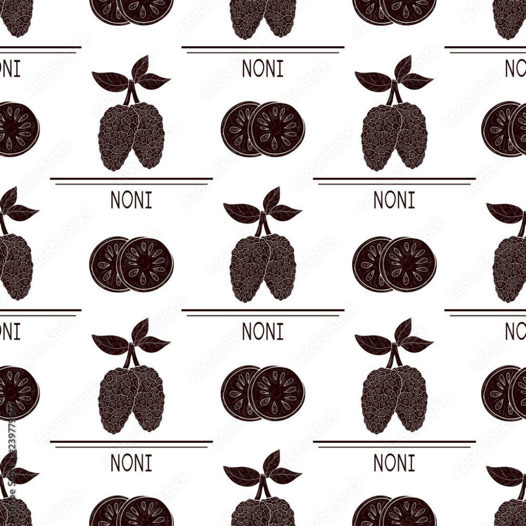 Elegant Noni Fruit Pattern Wallpaper: Modern Monochrome Design