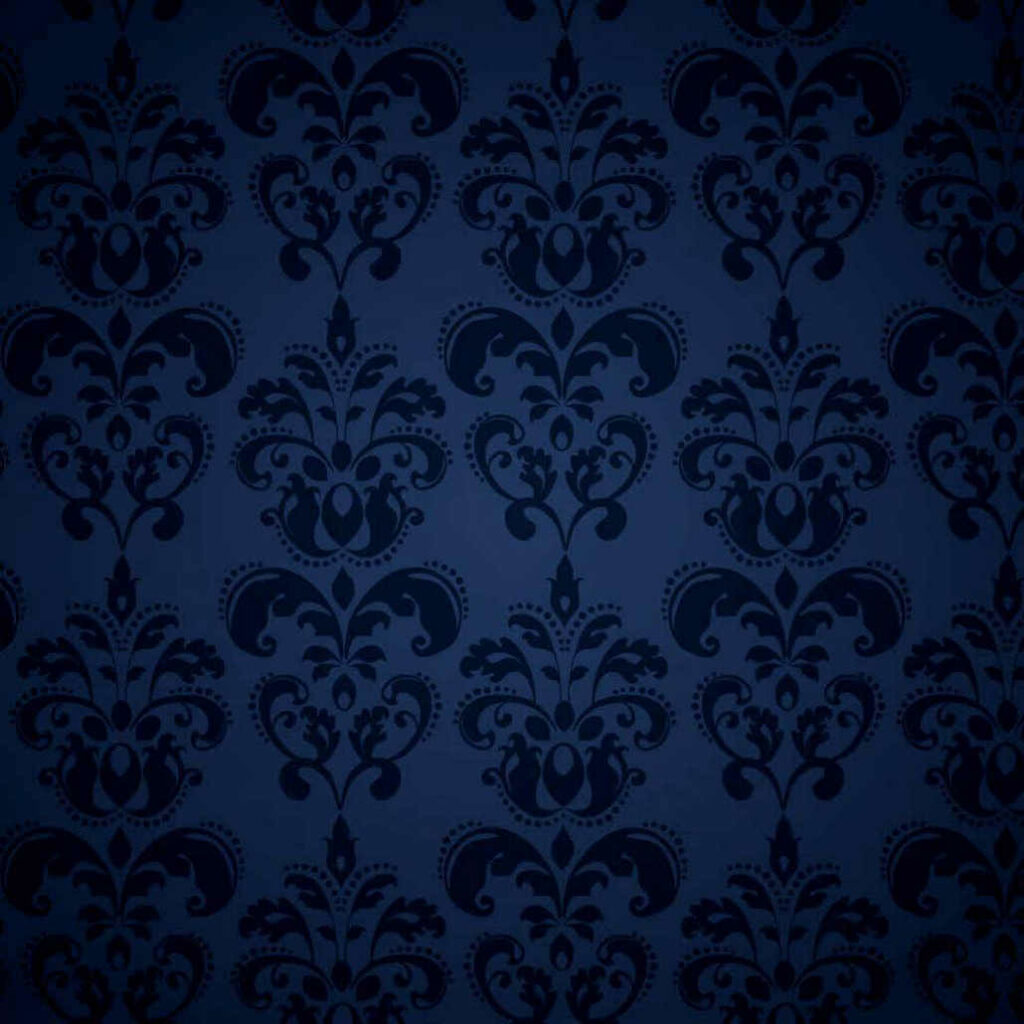 Elegant Midnight Wallpaper: Intricate Damask Design