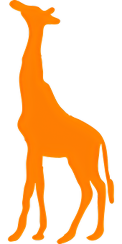 Orange Giraffe Silhouette Wallpaper on Transparent Background