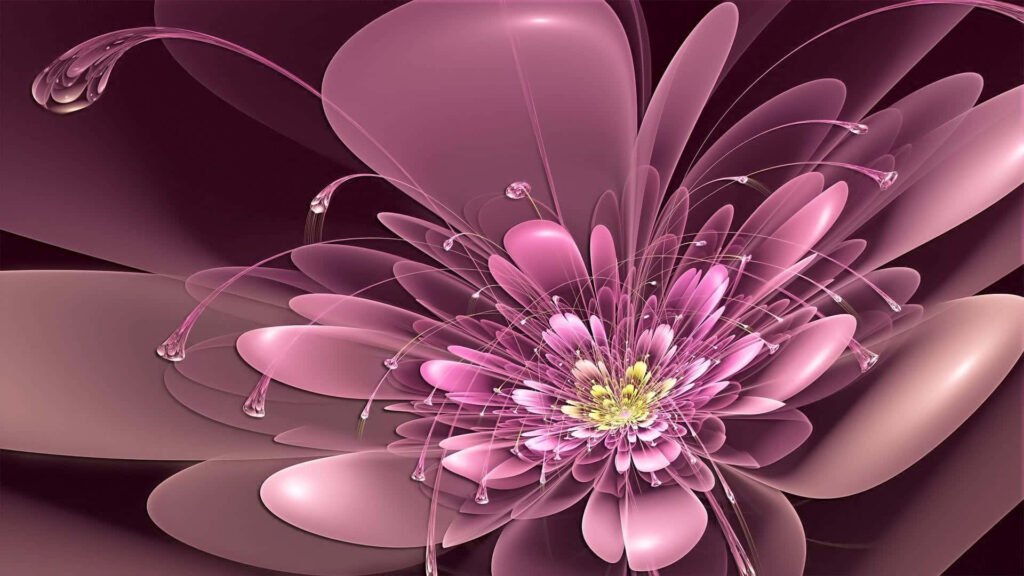Elegant Pink Flower Abstract Wallpaper with Dark Background