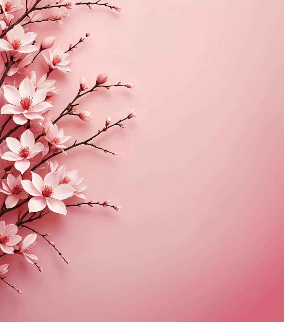 Elegant Pink Flower Wallpaper: Serene Gradient Background
