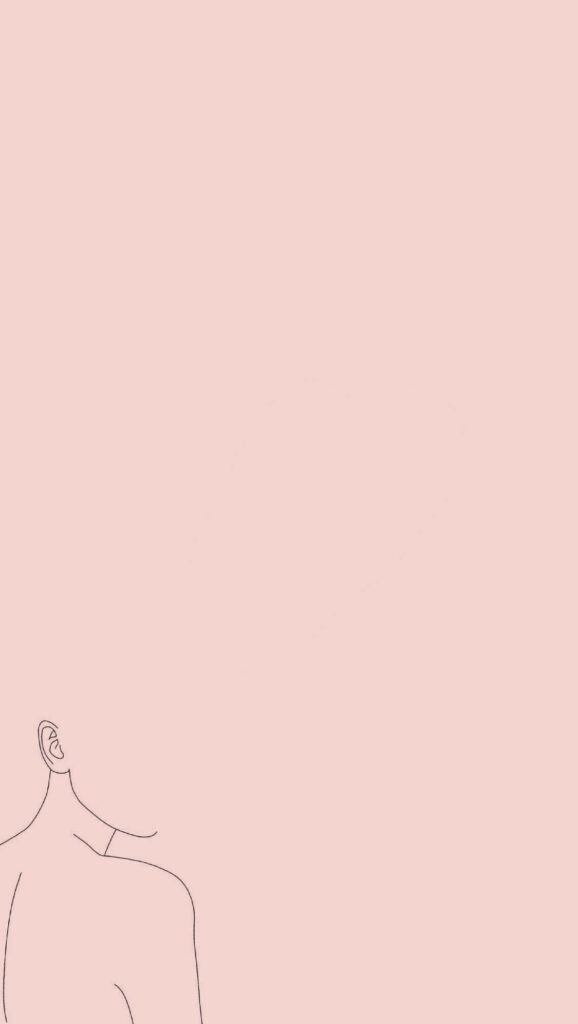Elegant Pink Minimalist Wallpaper with Chic Line Drawing Background