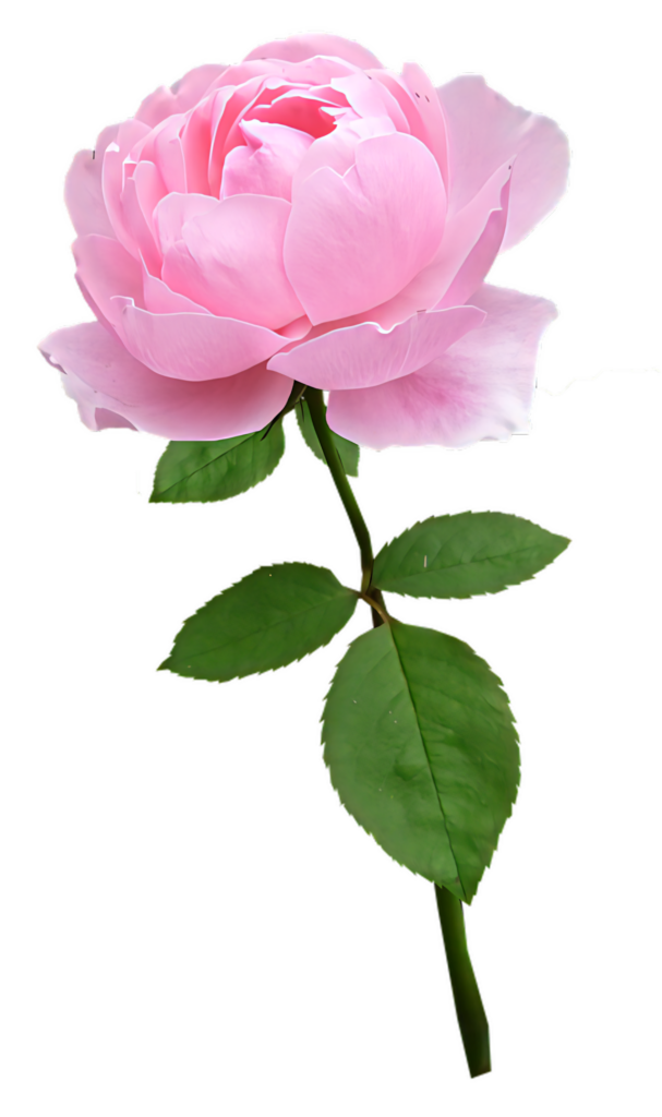 Elegant Pink Rose Wallpaper on Transparent Background