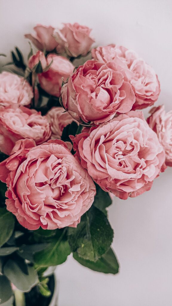 Elegant Pink Rose Bouquet Wallpaper - Delicate Floral Beauty
