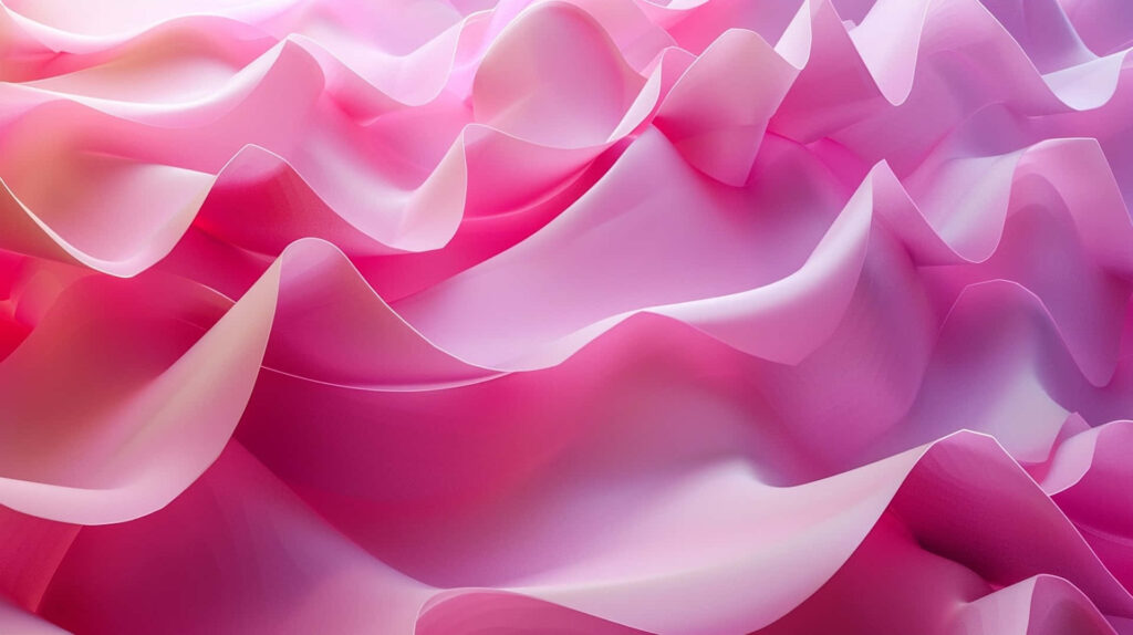 Elegant Pink Abstract Wallpaper with 3D Wave Design for Modern Spaces