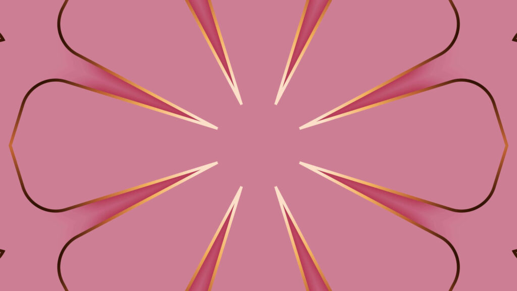 Elegant Pink Abstract Wallpaper with Gold Floral Pattern Design