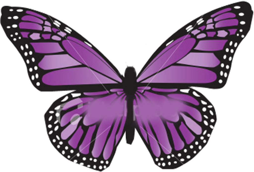 Vibrant Purple Butterfly Illustration: Elegant Black & White Wallpaper