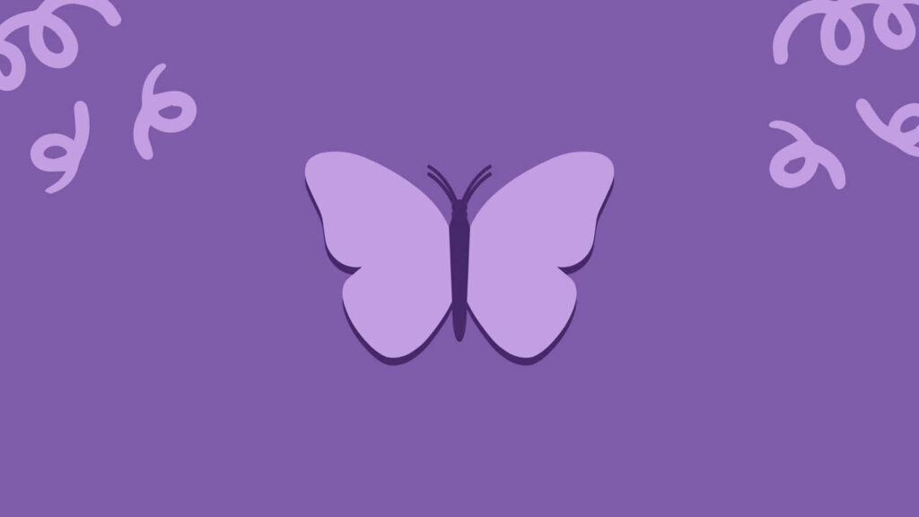 Elegant Purple Butterfly Wallpaper: Cute Minimalistic PC Background