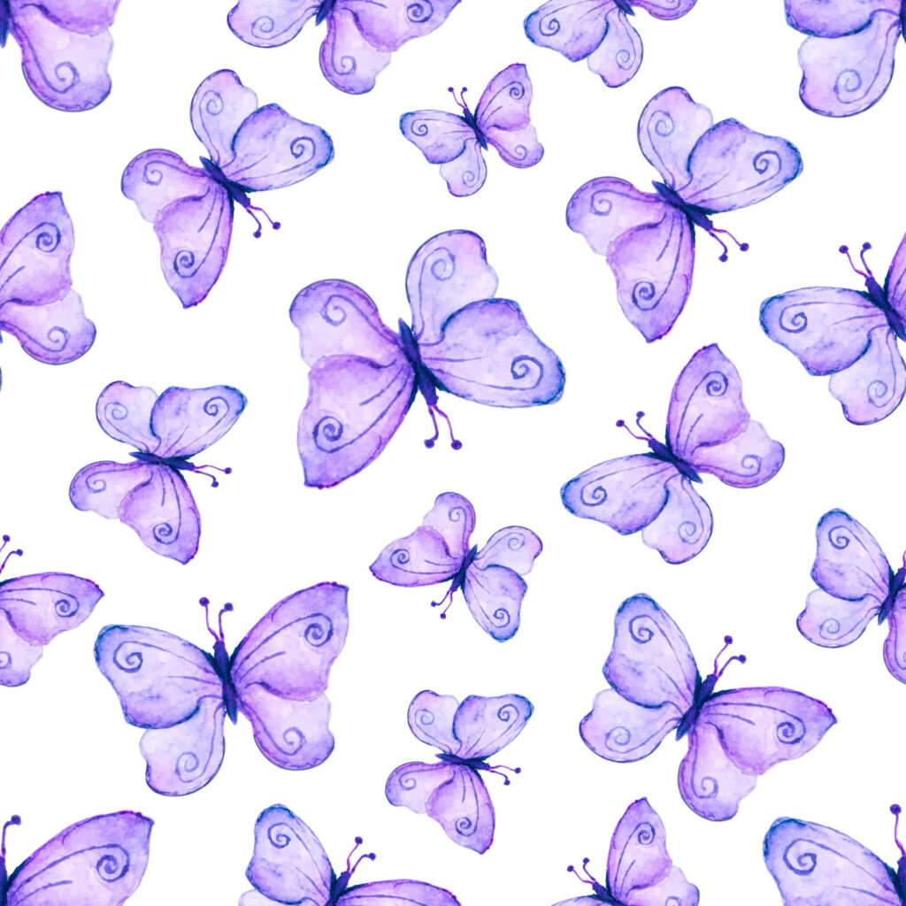 Elegant Purple Butterfly Wallpaper on Soft Floral Background