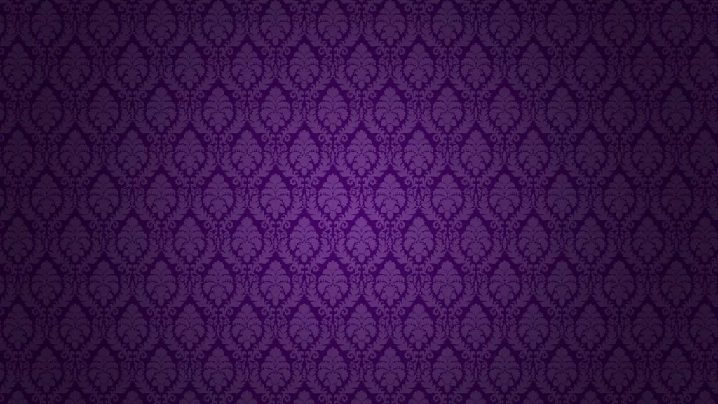 Elegant purple damask wallpaper with rich violet tones and subtle vignette background design