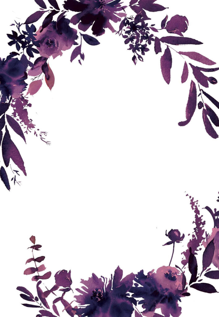 Elegant Floral Purple Wallpaper for Magical Christmas Invitations