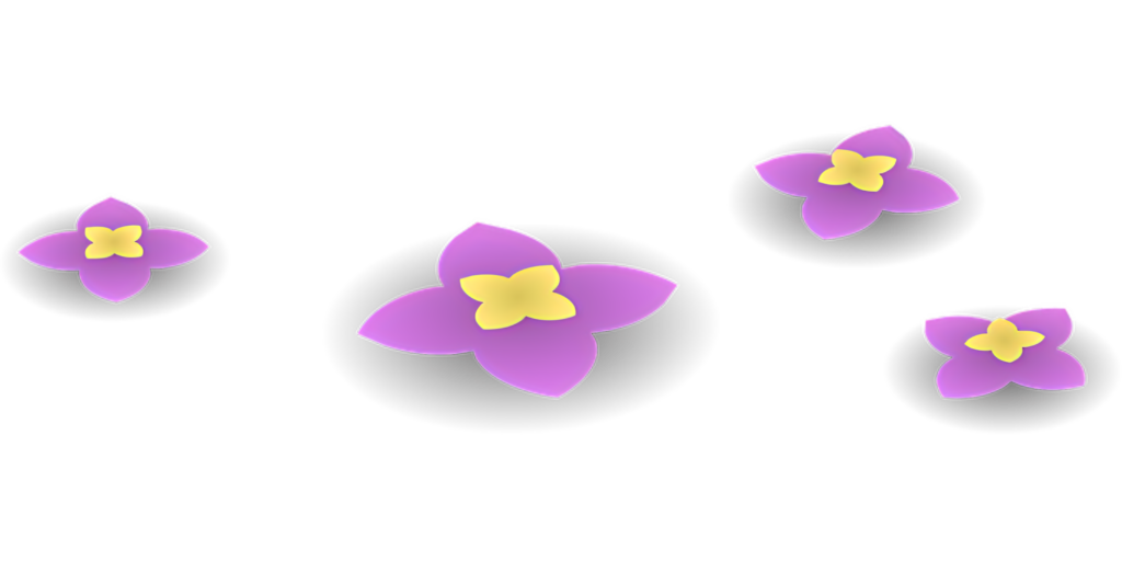 Elegant Purple Flower Wallpaper with Yellow Accents on Clear Background