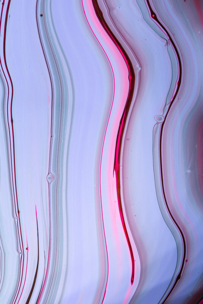 Elegant Abstract Wave Patterns in Purple & Pink Paint Wallpaper