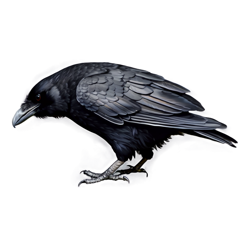 Elegant Raven Wallpaper: Detailed Illustration on Dark Background