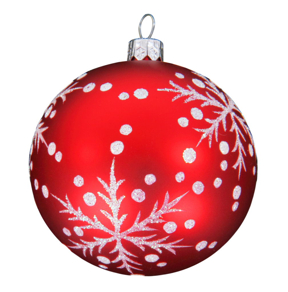Elegant Red Christmas Ornament with Silver Patterns - Holiday Charm Wallpaper
