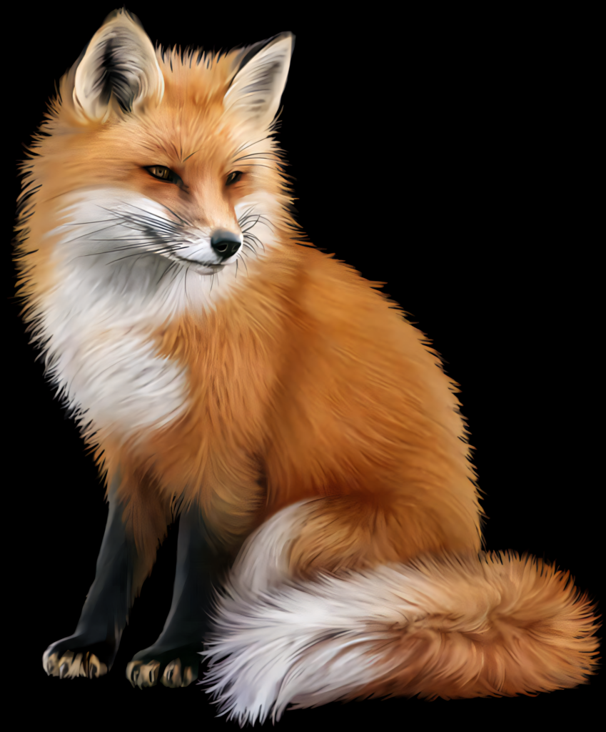 Elegant Red Fox Illustration on Dark Background - Stunning Wallpaper