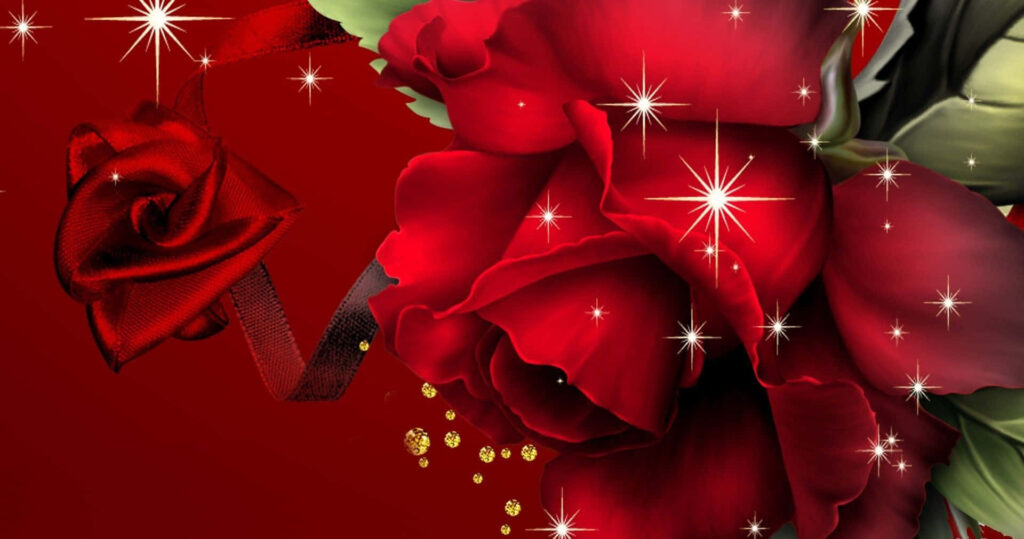 Elegant Red Roses Wallpaper on Dark Background for Laptops