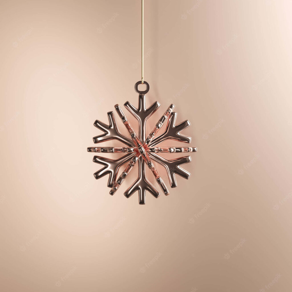Elegant Rose Gold Snowflake Wallpaper on Soft Beige Background