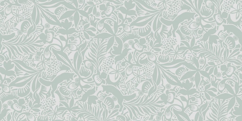 Elegant sage green floral wallpaper with seamless botanical pattern in cream and muted hues
