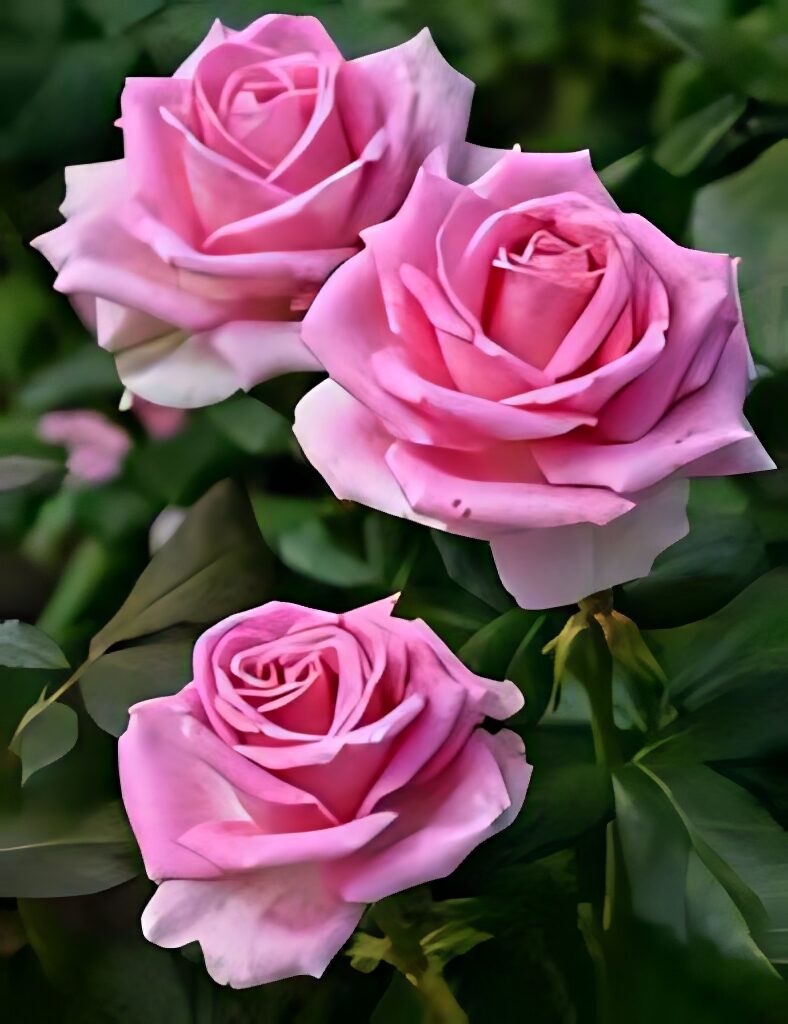 Elegant Salmon Pink Roses Wallpaper on Lush Green Background