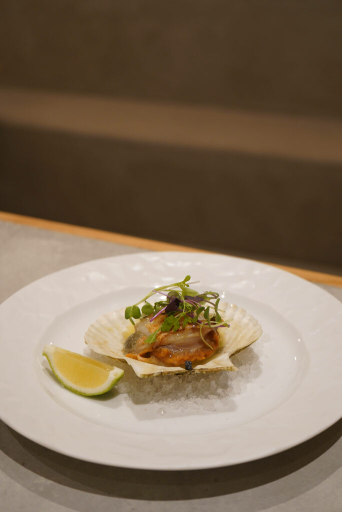 Elegant Scallops on Shell with Lime & Microgreens - Wallpaper