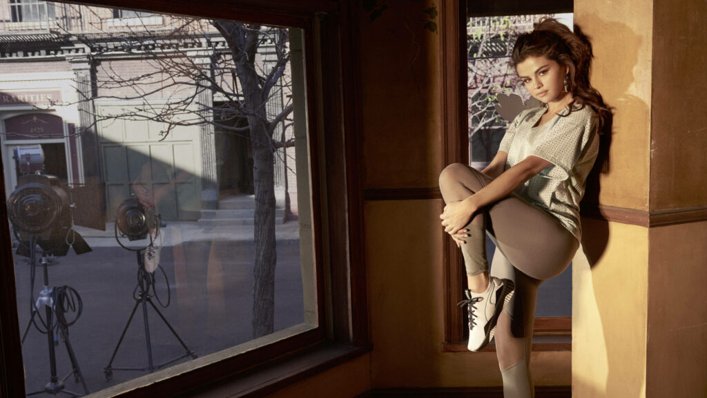 Elegant Selena Gomez On Set: Serene HD Wallpaper Background