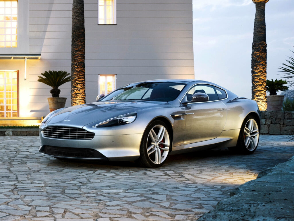 Elegant Silver Aston Martin DB9 Wallpaper Background for Luxury Lovers