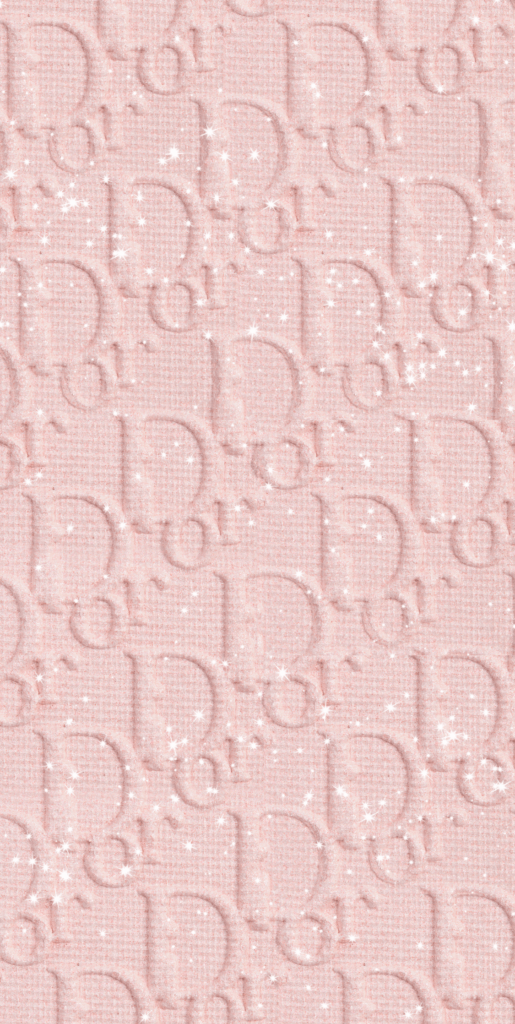Soft pink embossed Dior monogram wallpaper with sparkling accents elegant high fashion background