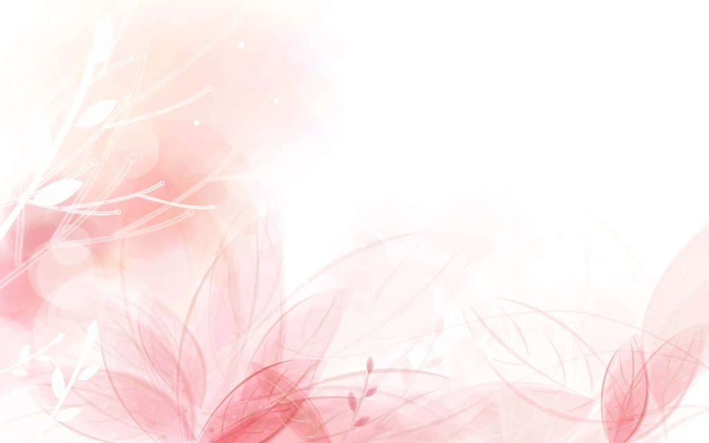 Soft pink floral wallpaper with translucent layers and delicate botanical outlines on white background