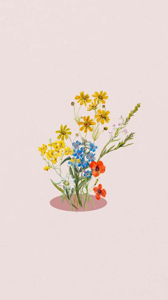 Elegant Spring Bouquet Wallpaper: Vibrant Floral Design on Light Background