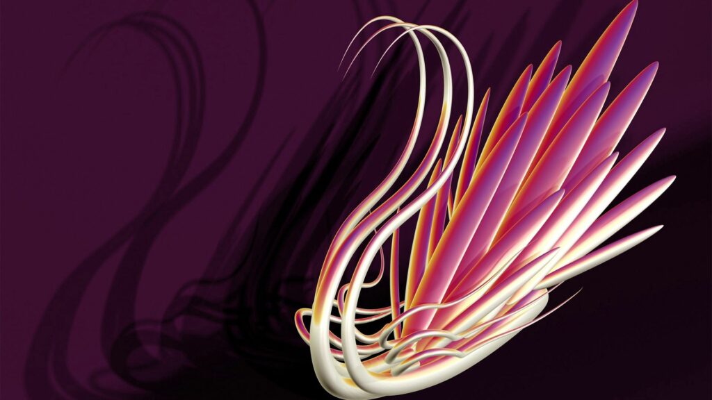Elegant Swan Abstract Wallpaper - Vibrant Colors on Dark Background