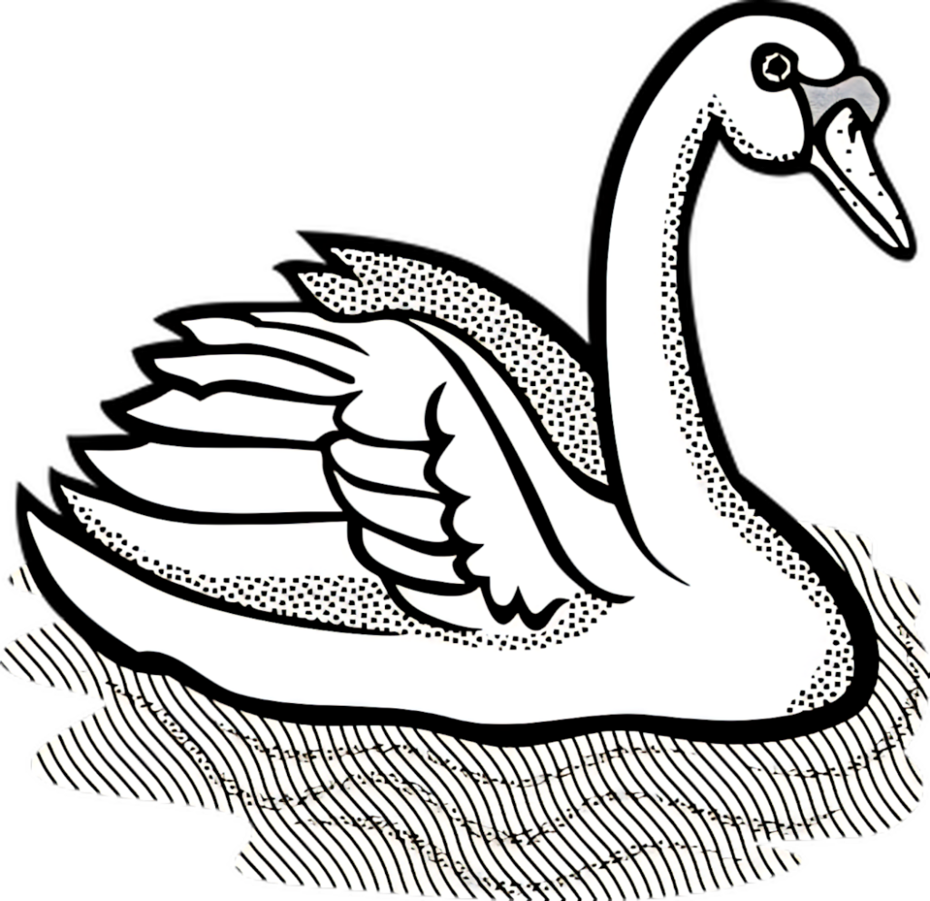 Elegant Swan Wallpaper: Timeless Monochrome Illustration