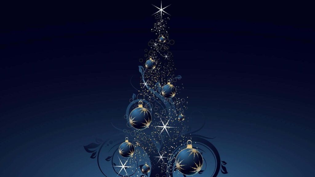Elegant Tree Artwork: High-Res Christmas Wallpaper for Desktop