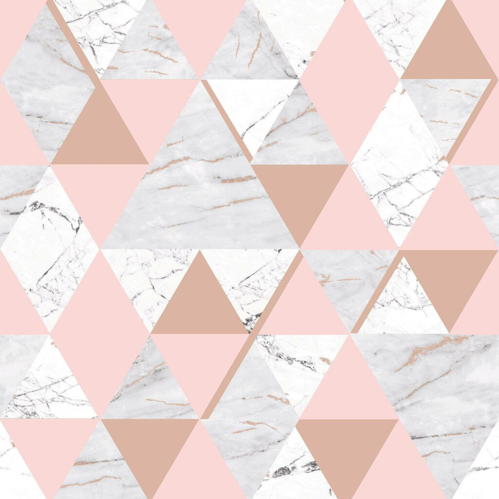 Elegant Pink Triangle Abstract Wallpaper - Modern Marble Design