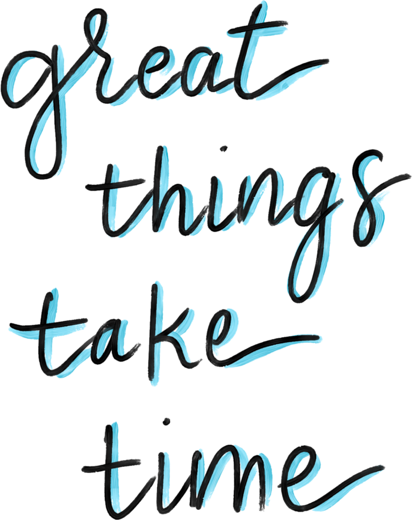 Elegant Wallpaper: 'Great Things Take Time' Quote on Transparent Background