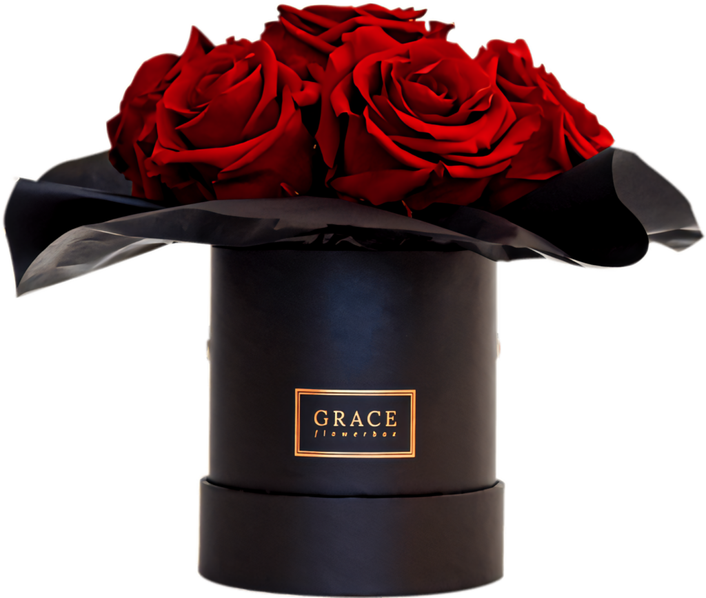 Luxurious Red Roses in Black Box - Elegant Wallpaper Background