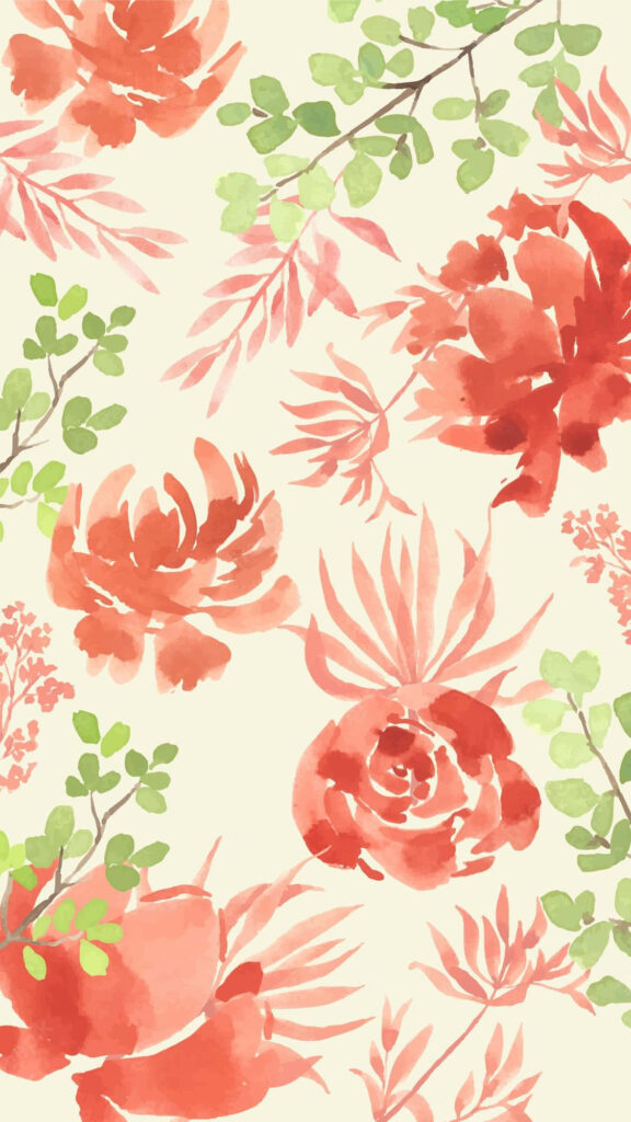 Elegant Watercolor Floral Wallpaper: Refreshing Phone Background