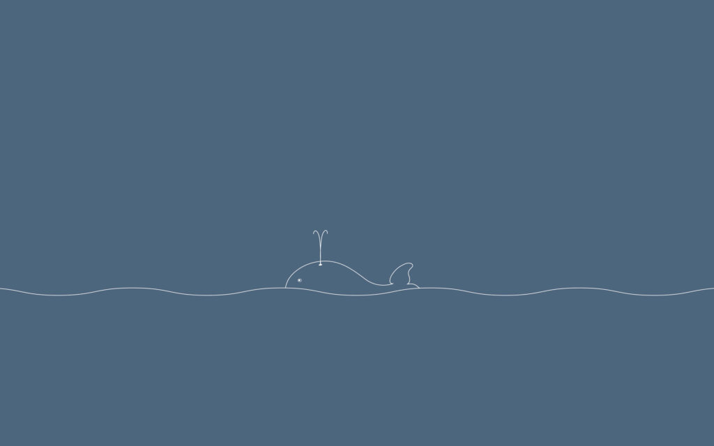 Elegant Whale Line Art Minimalist Wallpaper for Tranquil Background
