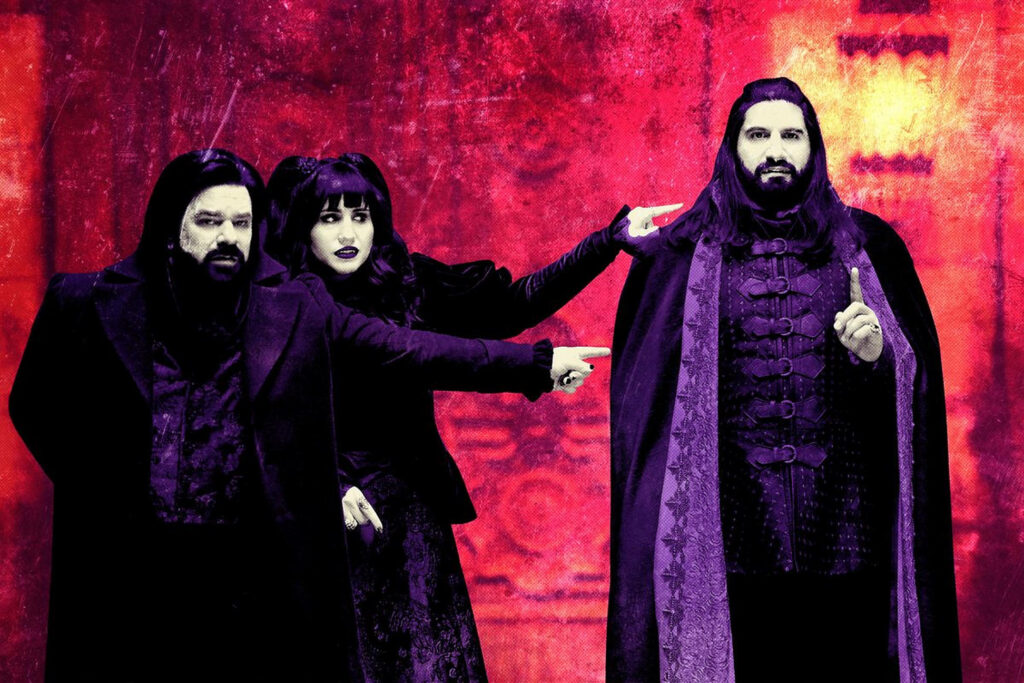 Elegant Purple & Black What We Do In The Shadows Wallpaper Background