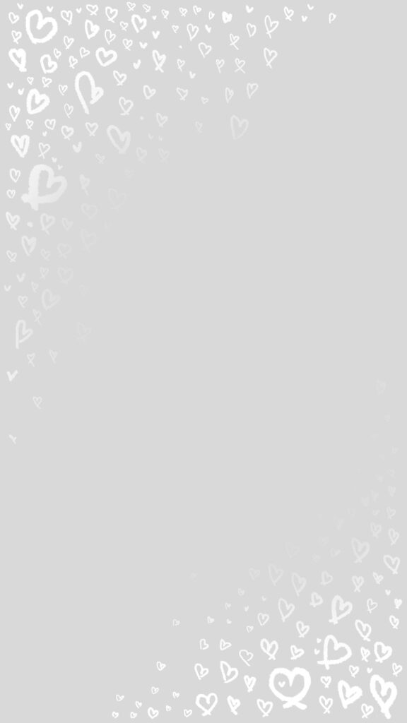 Elegant White Hearts on Soft Gray Wallpaper Background