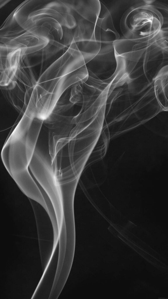 Abstract Dark Background with Intricate White Smoke Swirls Wallpaper