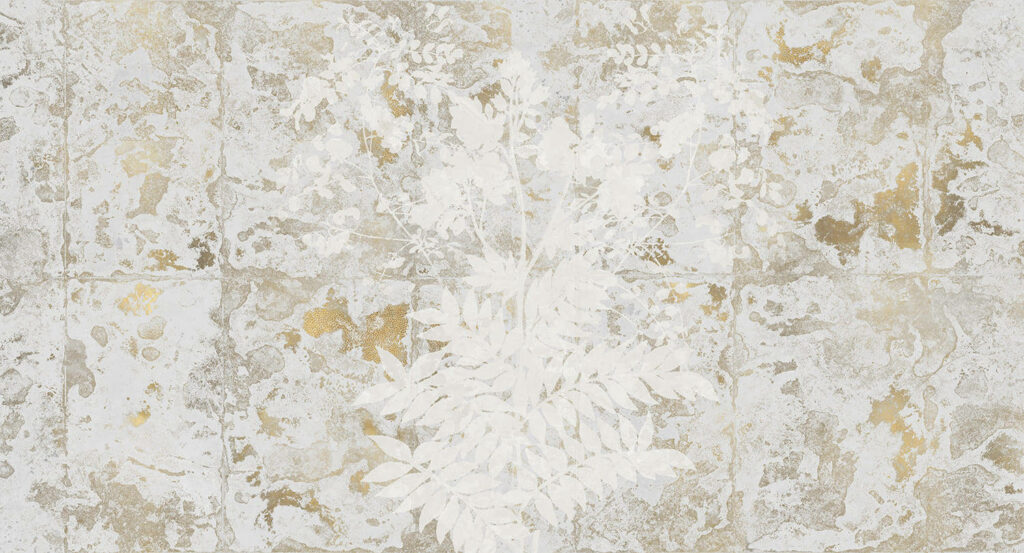 Elegant White & Gold Abstract Botanical Wallpaper Background