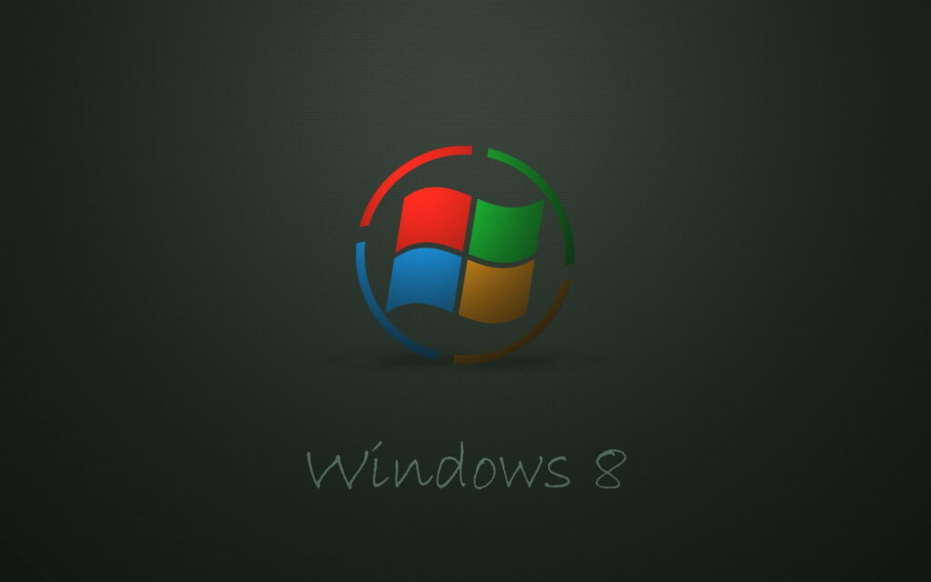 Windows 8 Logo Shines on a Captivating Dark Background in QHD Wallpaper