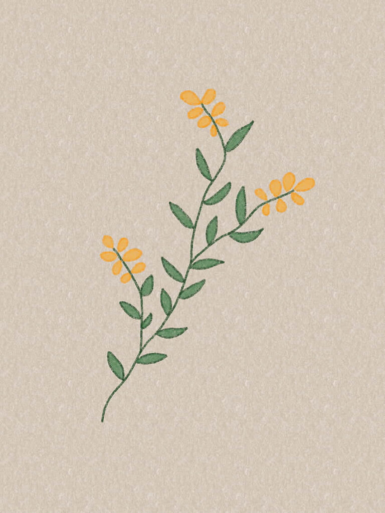 Elegant Yellow Flower Wallpaper on Textured Beige Background