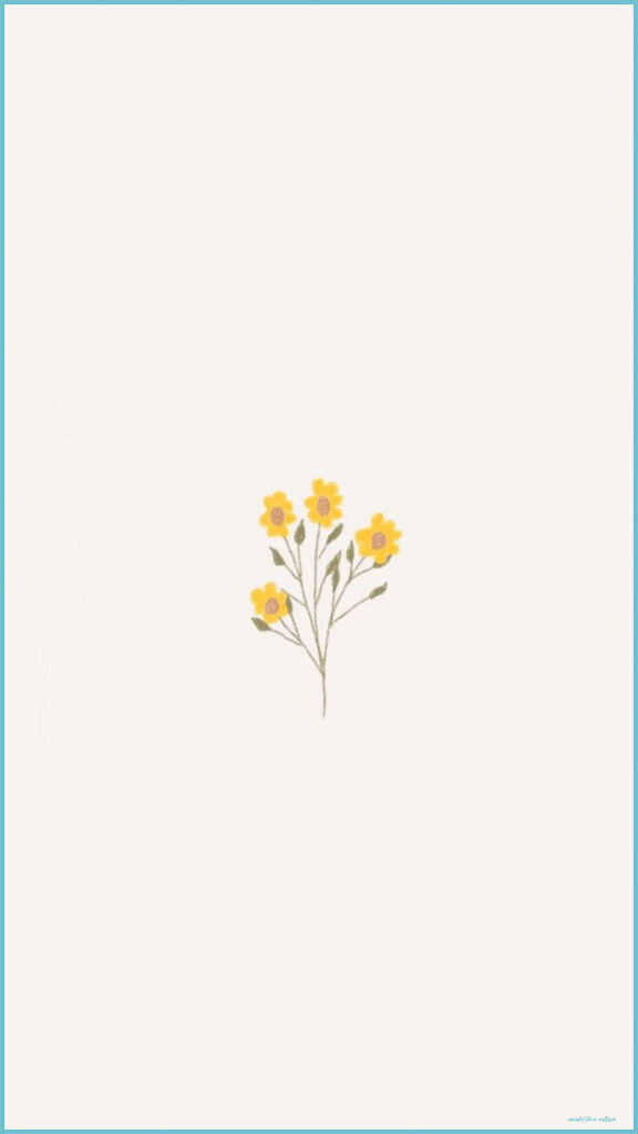 Delicate Yellow Flowers Minimalist Desktop Wallpaper for a Calm Workspace
