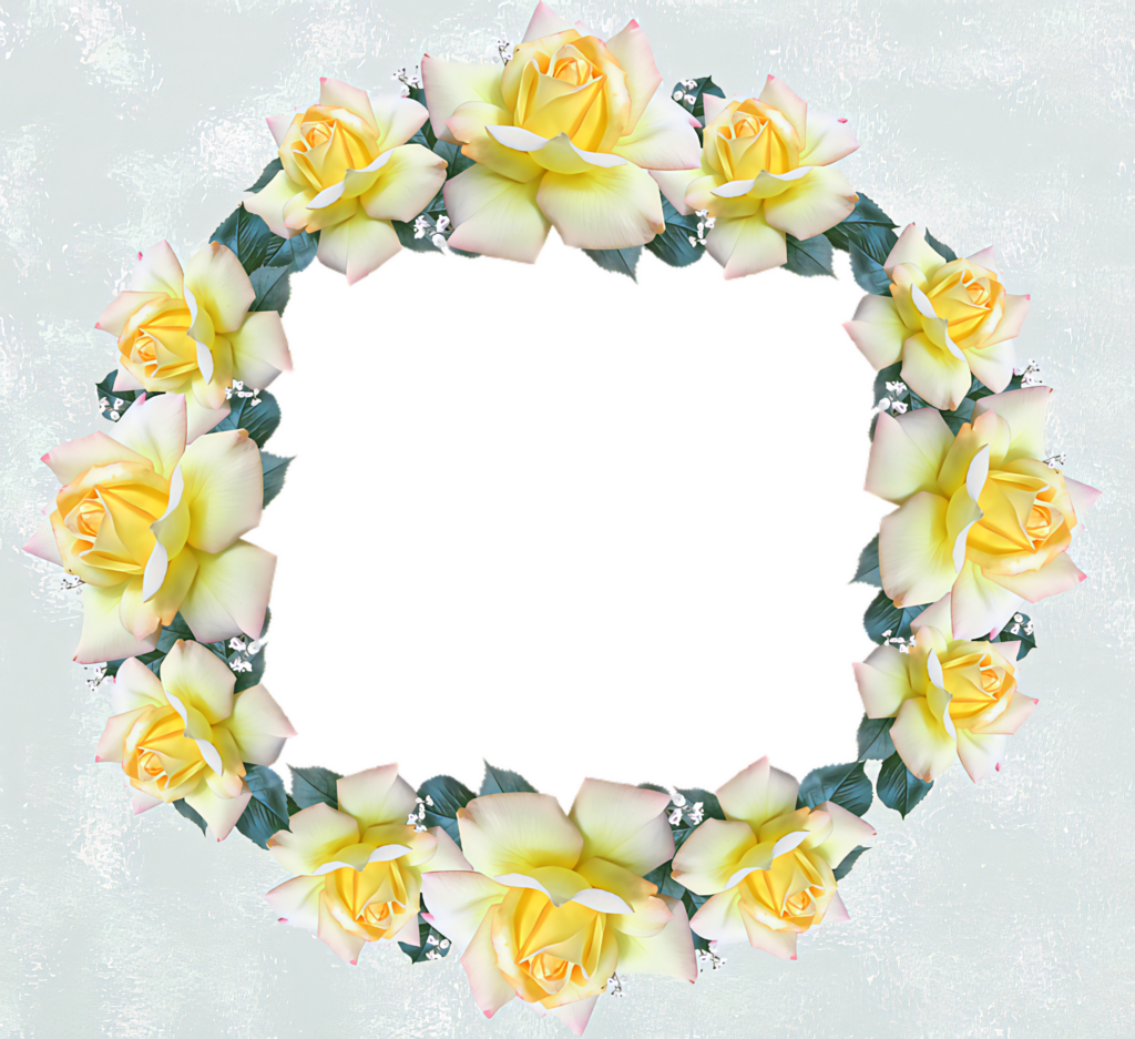 Elegant Yellow Rose Wreath Wallpaper for Nature-Inspired Projects