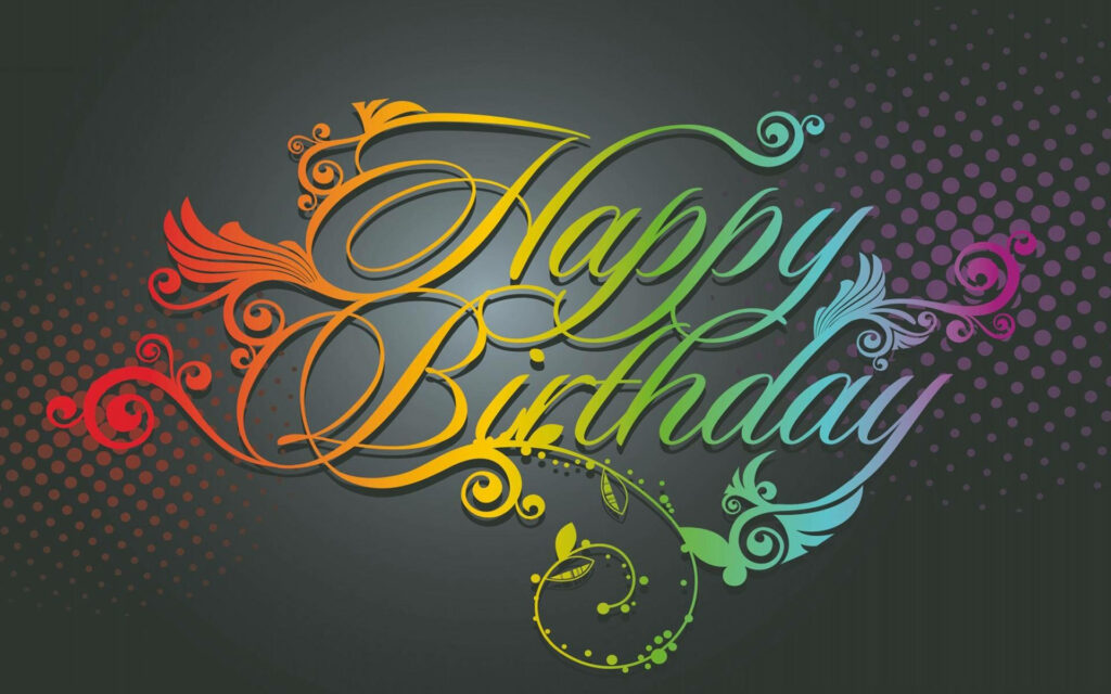 Elegant and Colorful Happy Birthday Fonts Wallpaper