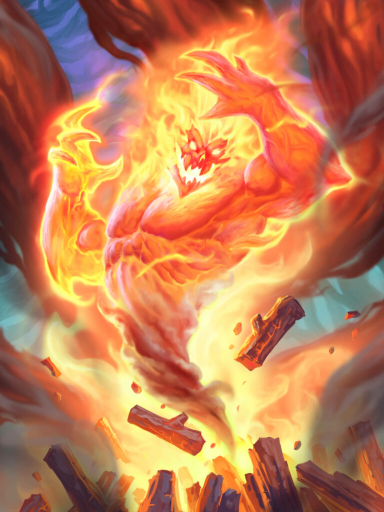 Elemental Creature Wallpaper: Fiery Hearthstone Adventure Background
